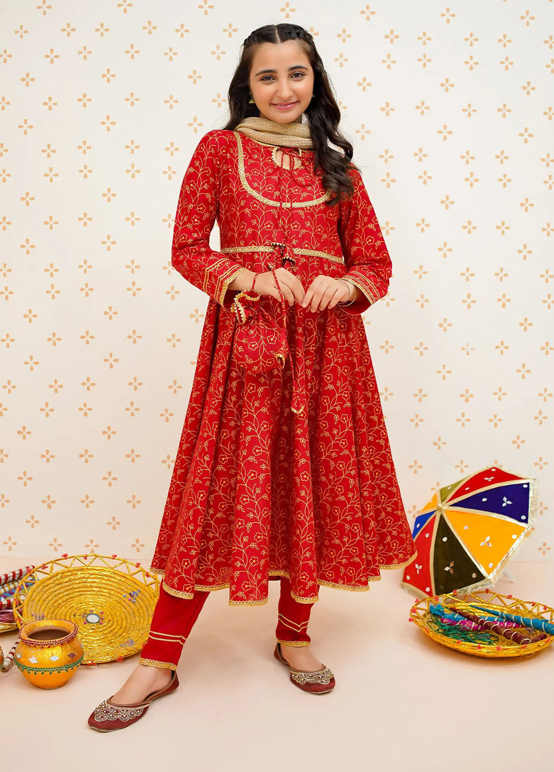 Modest Pret Embroidered cotton 3 Piece Suit Gul e Laal