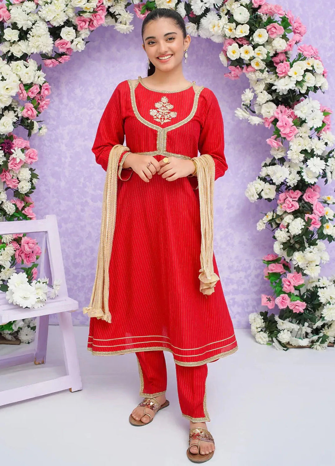 Modest Pret Embroidered Cotton 3 Piece Suit Roop