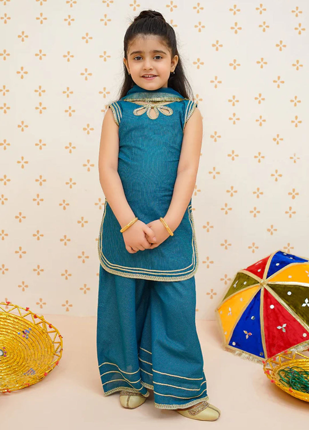 Modest Pret Embroidered Cotton Lawn 3 Piece Suit Blue 9510