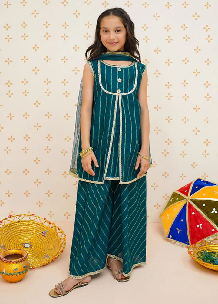 Modest Pret Embroidered Cotton Lawn 3 Piece Suit Green 9530