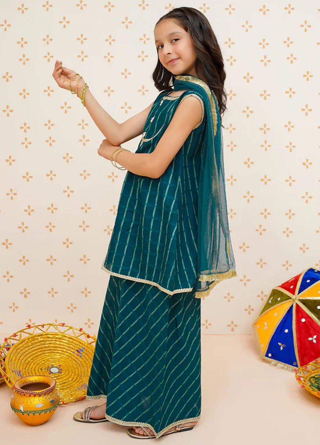 Modest Pret Embroidered Cotton Lawn 3 Piece Suit Green 9530
