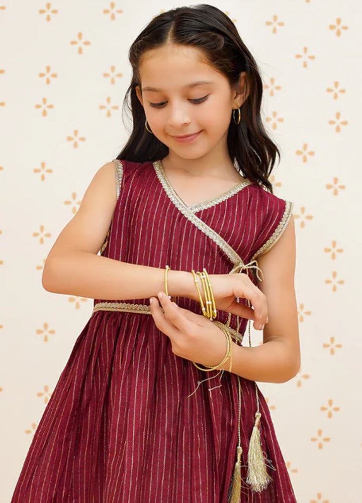 Modest Pret Embroidered Cotton Lawn 3 Piece Suit Maroon 9470