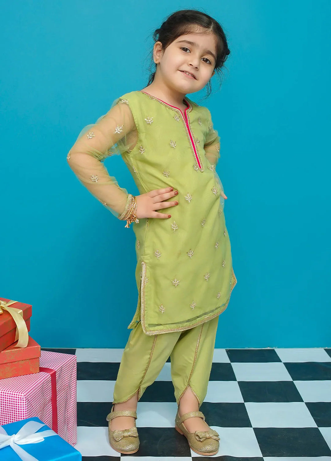 Modest Pret Embroidered Net 2 Piece Suit Heer