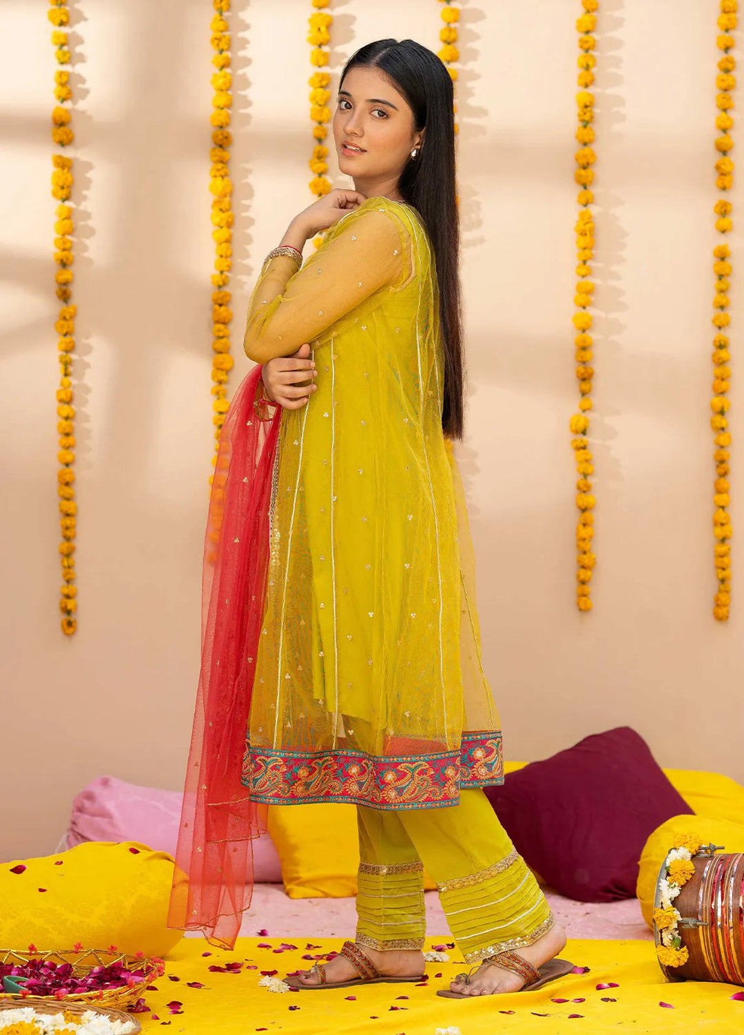 Modest Pret Embroidered Net 3 Piece Suit Baano