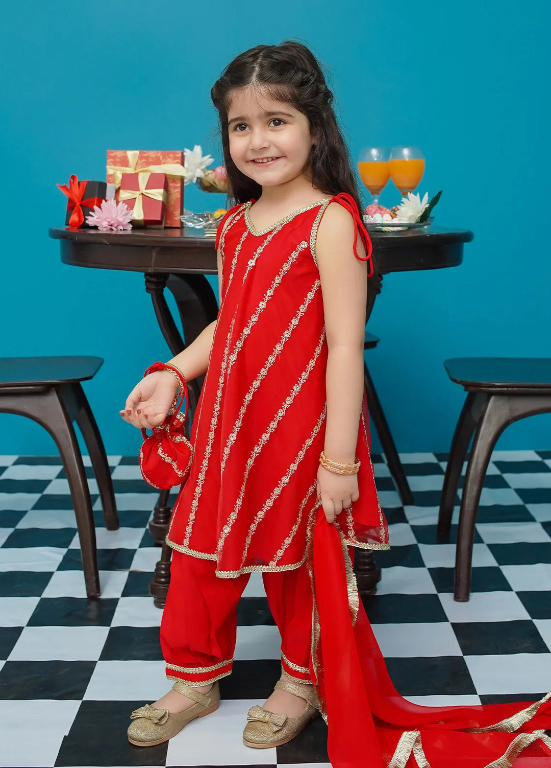 Modest Pret Embroidered Net 3 Piece Suit Gulabo