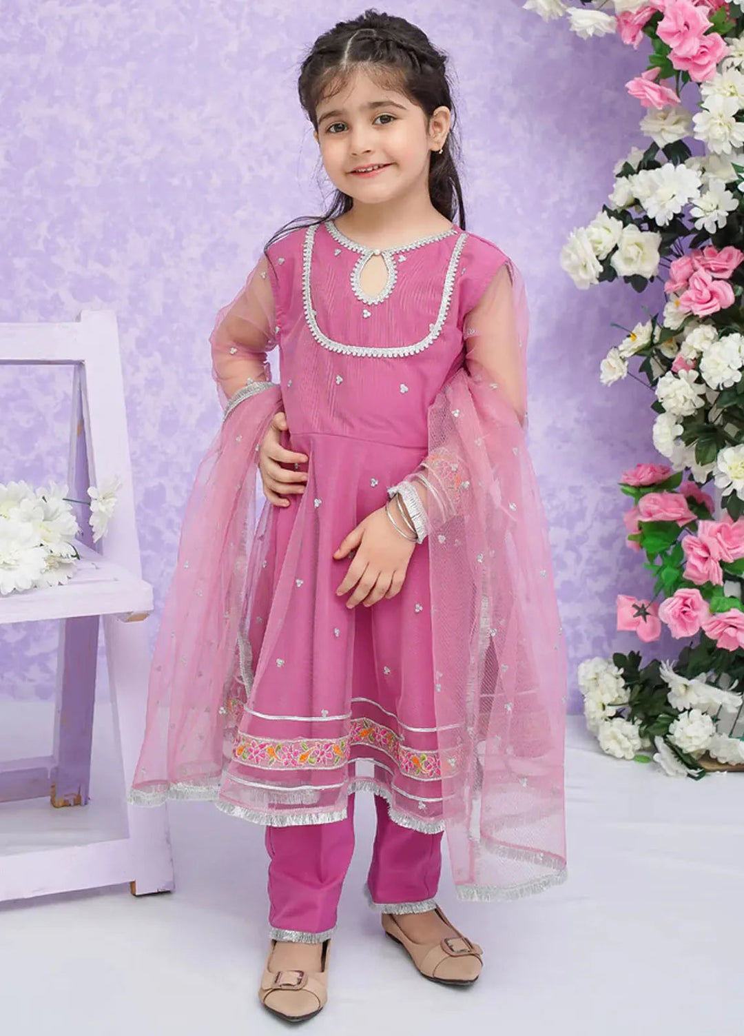 Modest Pret Embroidered Net 3 Piece Suit Neena