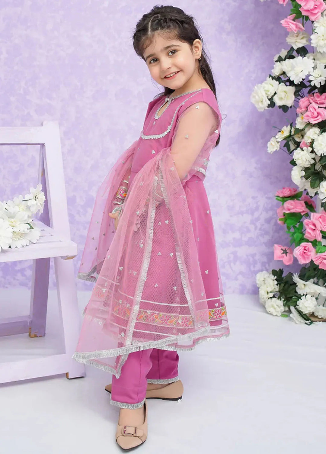 Modest Pret Embroidered Net 3 Piece Suit Neena