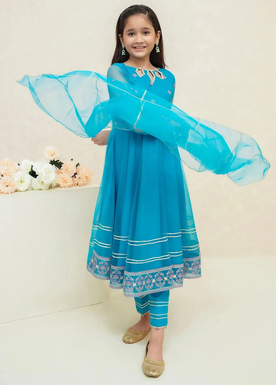 Modest Pret Embroidered Net 3 Piece Suit Sahar