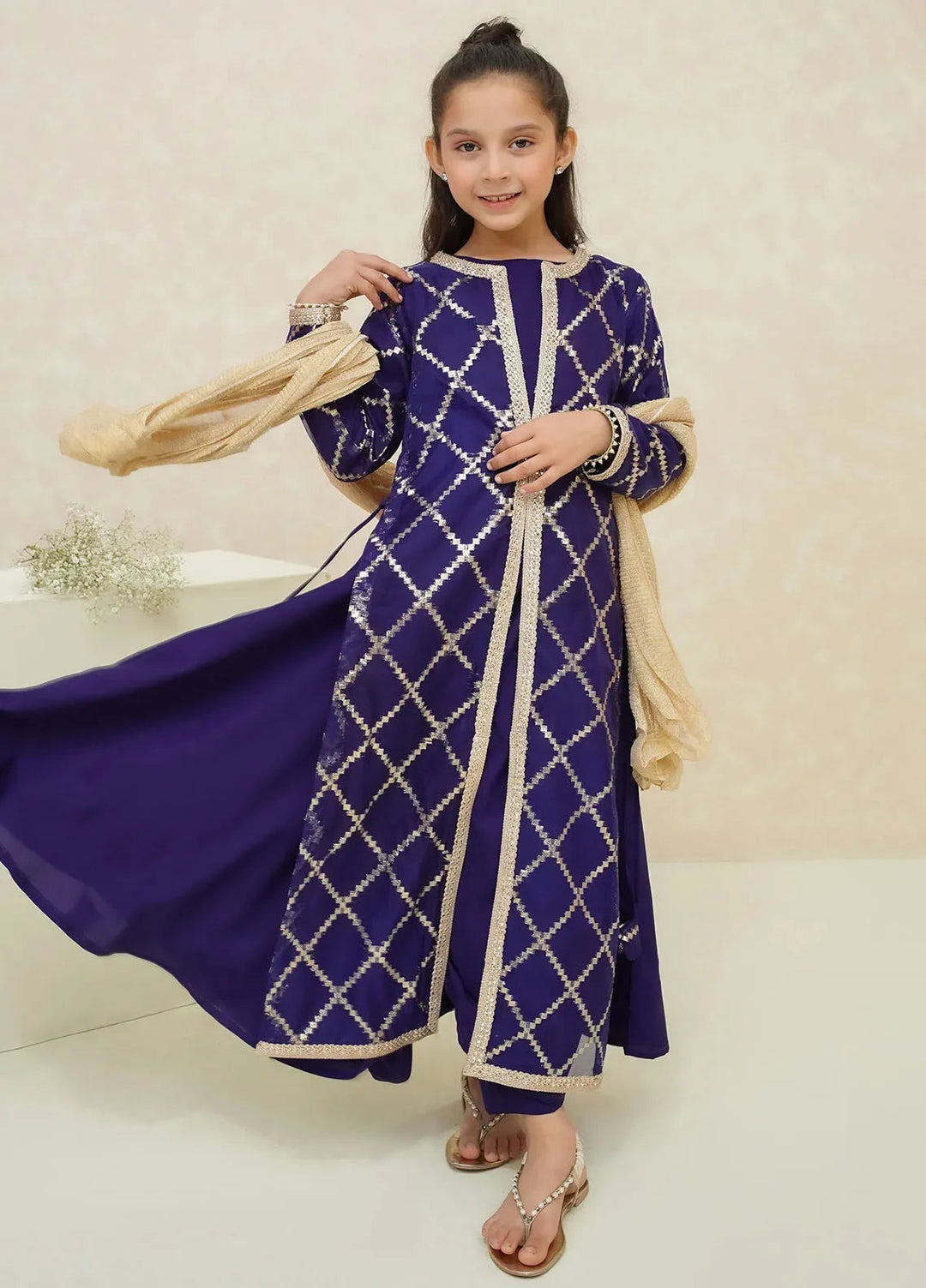 Modest Pret Embroidered Organza 3 Piece Suit Neel