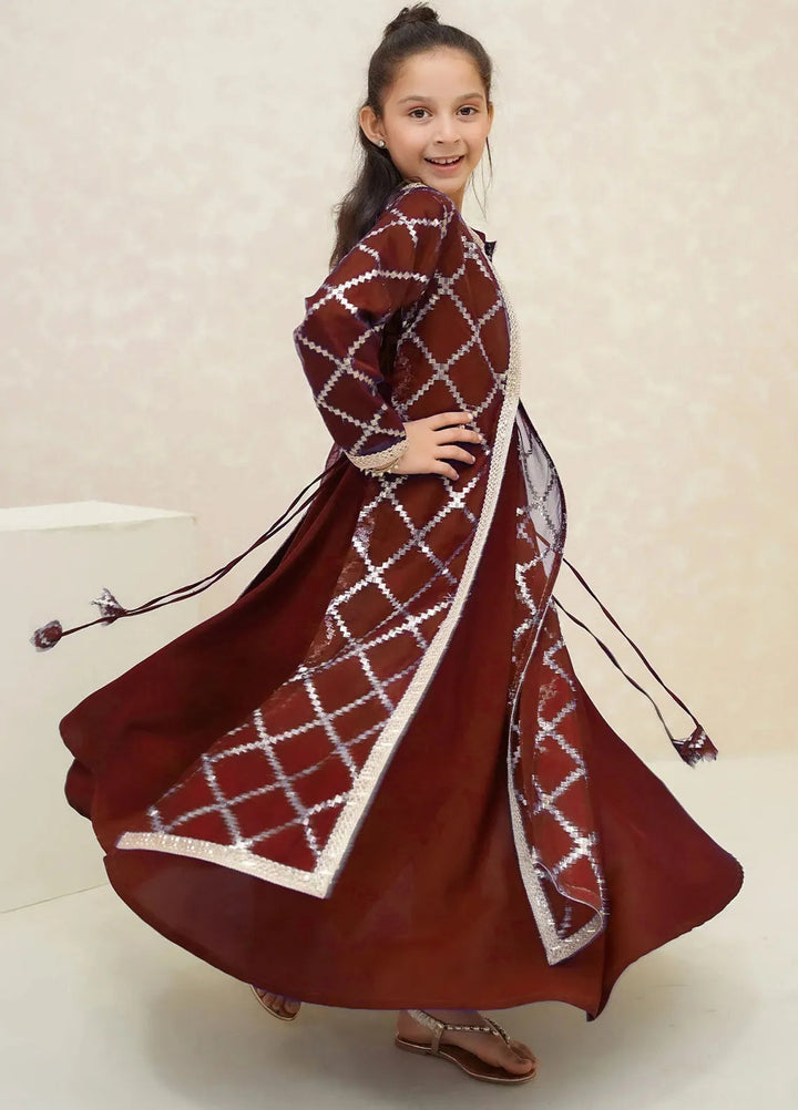 Modest Pret Embroidered Organza 3 Piece Suit Rose