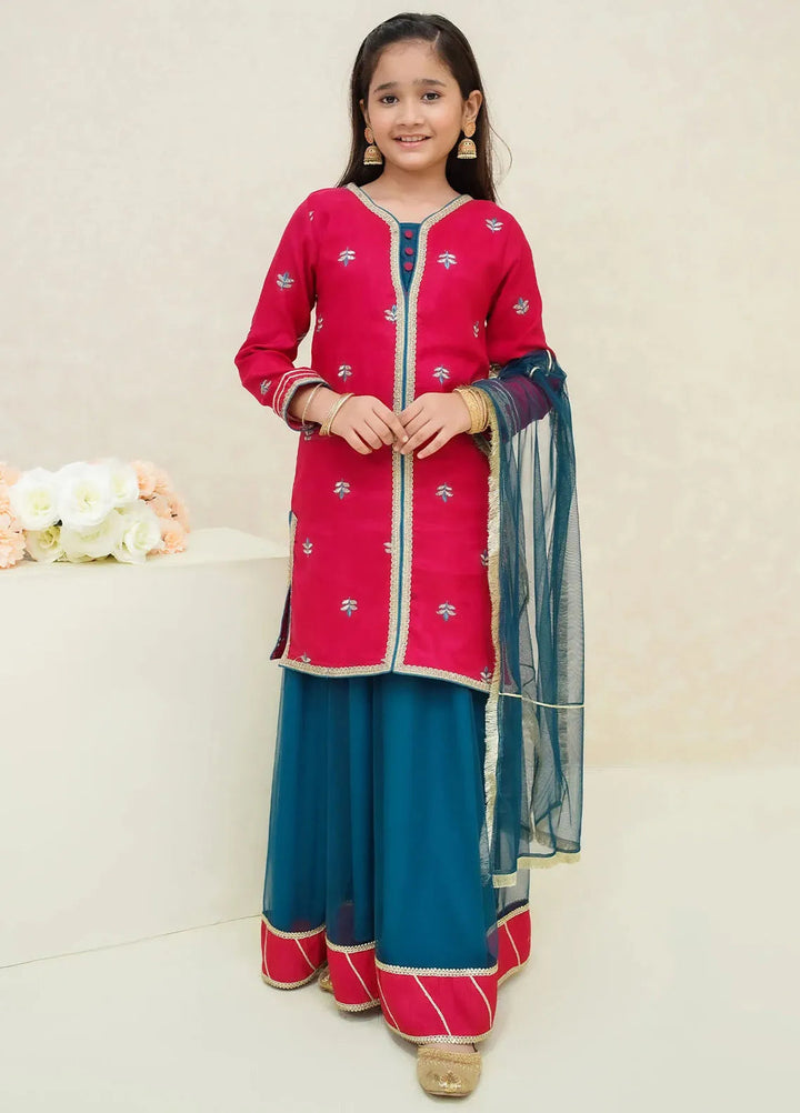 Modest Pret Embroidered Raw Silk 3 Piece Suit Arsh