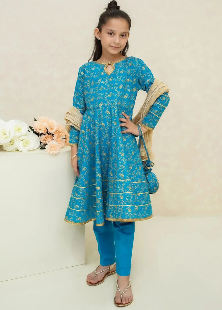 Modest Pret Embroidered Raw Silk 3 Piece Suit Asmani