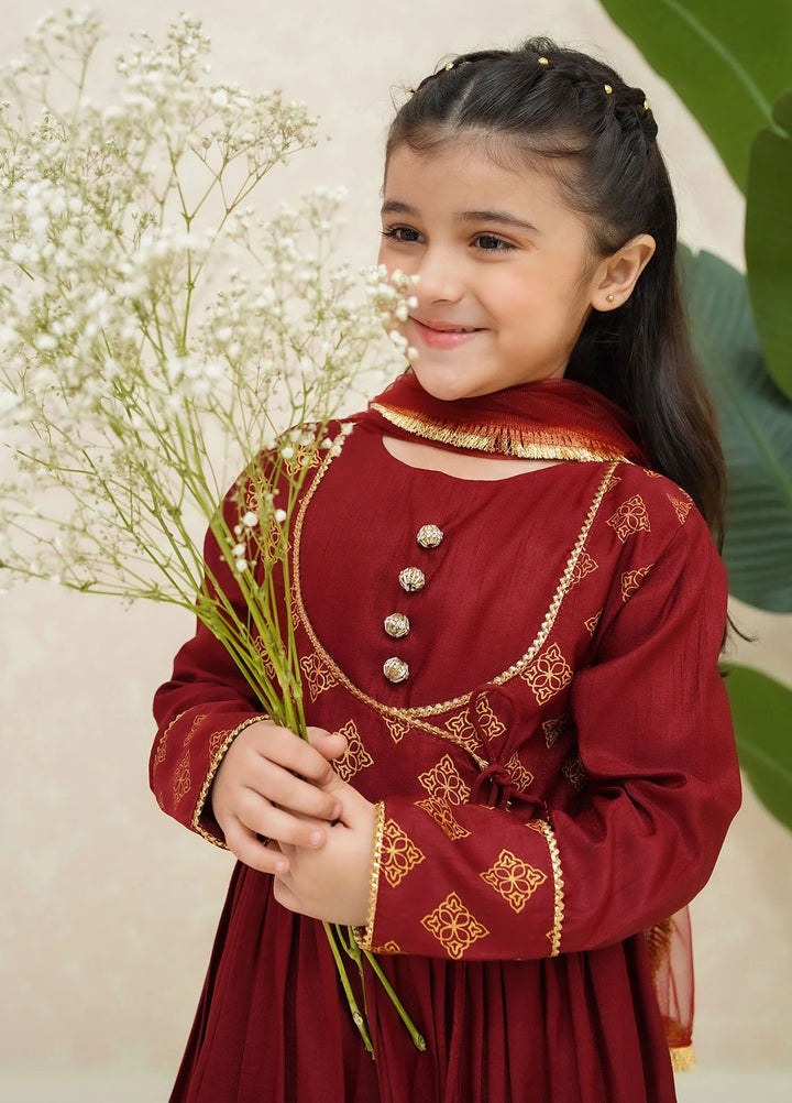 Modest Pret Embroidered Raw Silk 3 Piece Suit Gulnar