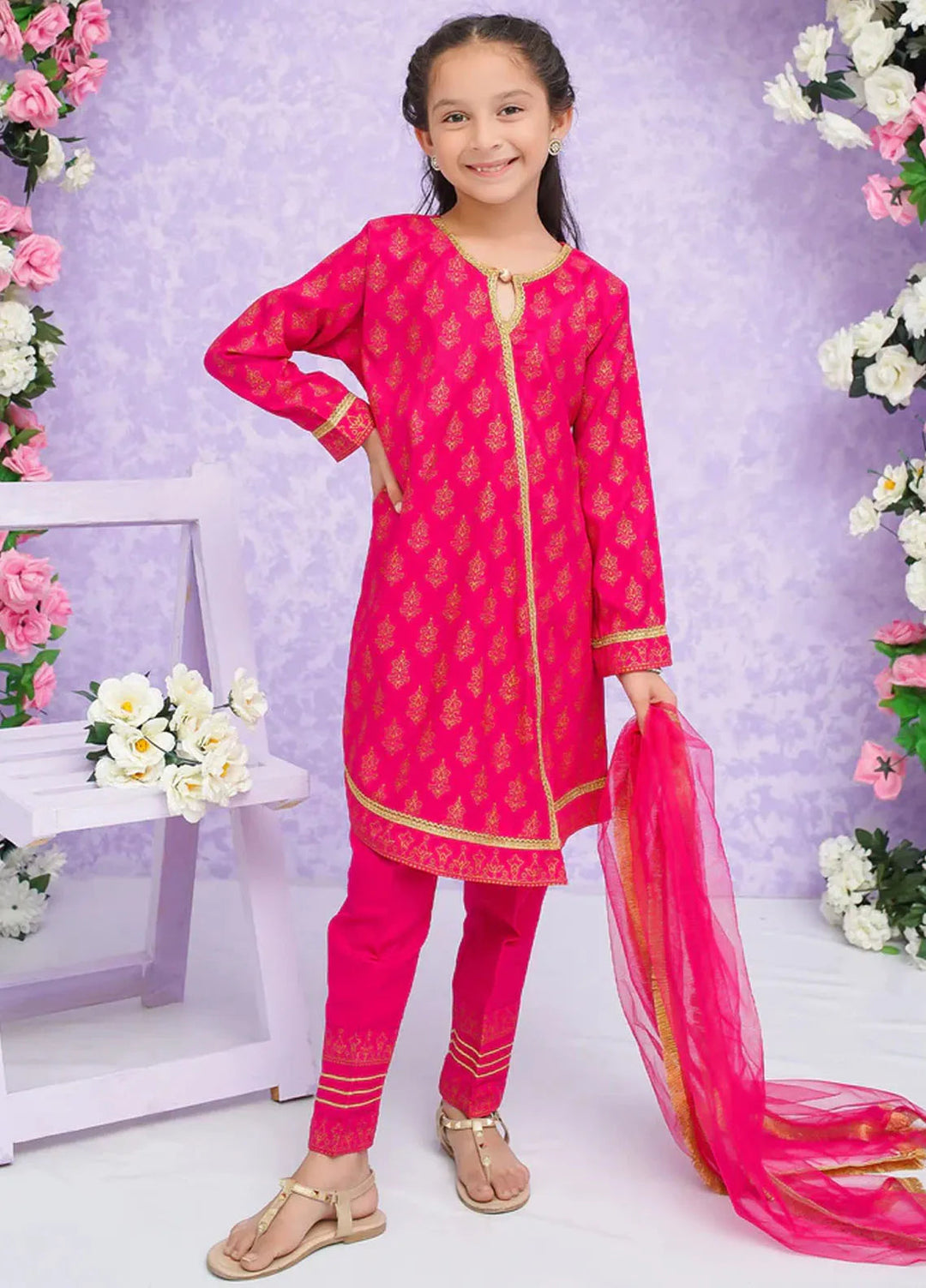 Modest Pret Embroidered Rawsilk 3 Piece Suit Shanaya