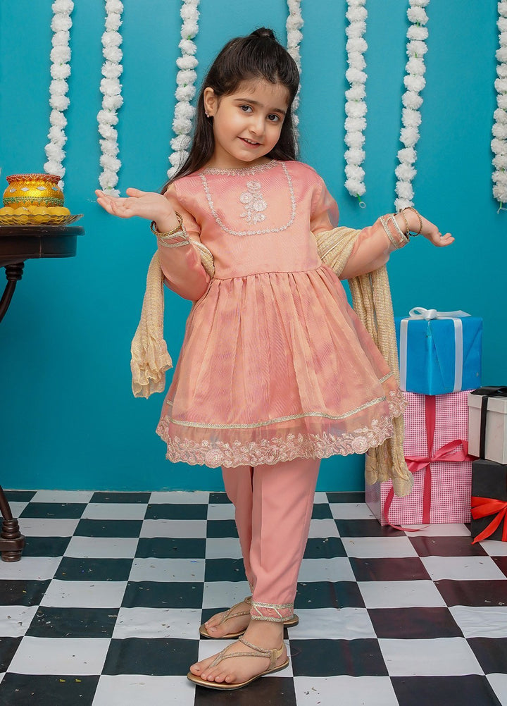 Modest Pret Girls Maysuri 3 Piece Suit Pink Frock 9025