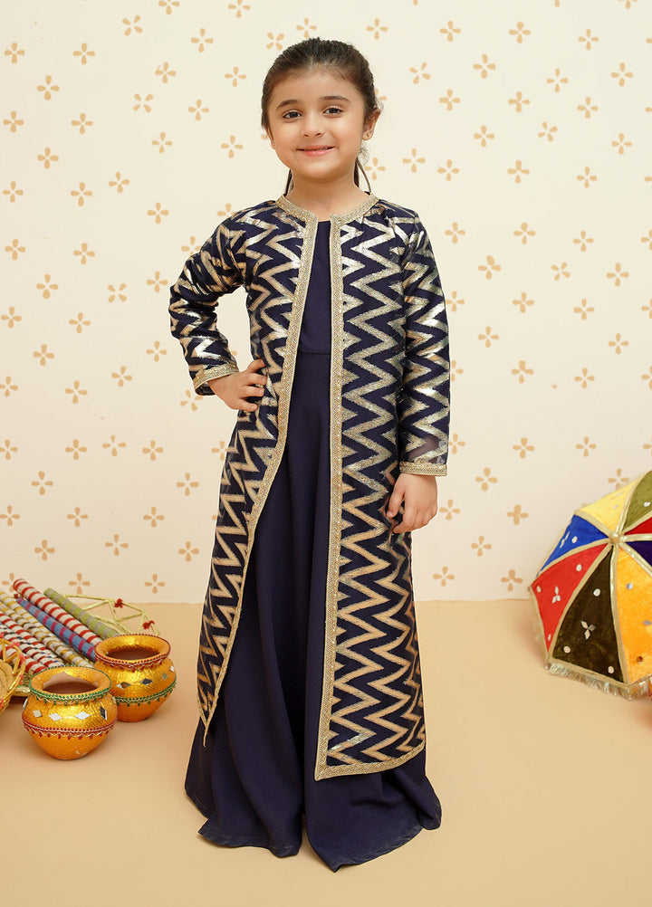 Modest Pret Girls Organza 3 Piece Suit 8985 Blue
