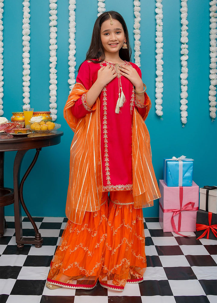 Modest Pret Girls Rawsilk 3 Piece Suit Gulnoor Pink