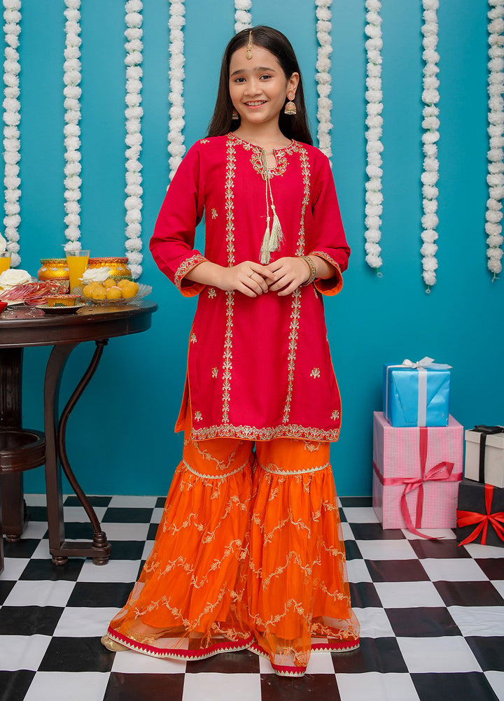 Modest Pret Girls Rawsilk 3 Piece Suit Gulnoor Pink