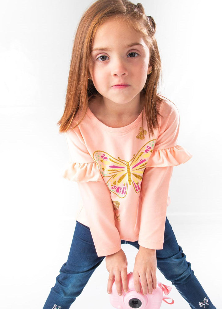 Modest Lycra Casual T-Shirts for Girls -  GSC08 Peach