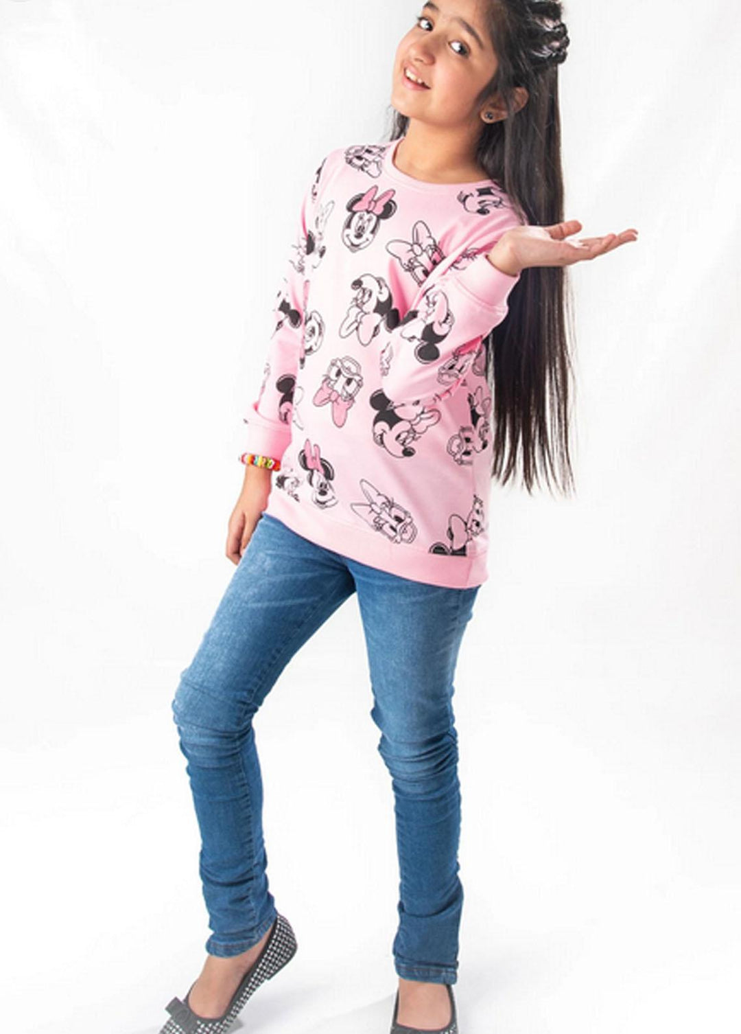 Modest Jersey Fancy Pret Girls T-Shirt -  MD21G GSC10 B Pink