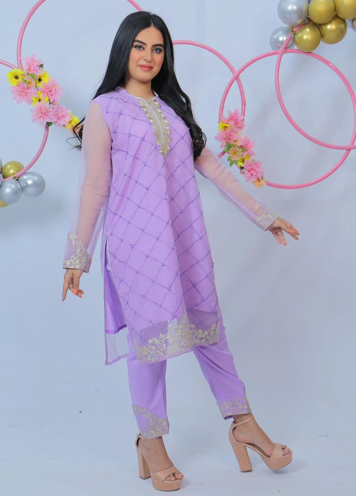 Modest Pret  Organza 2 Piece Shabab W25 Light Purple