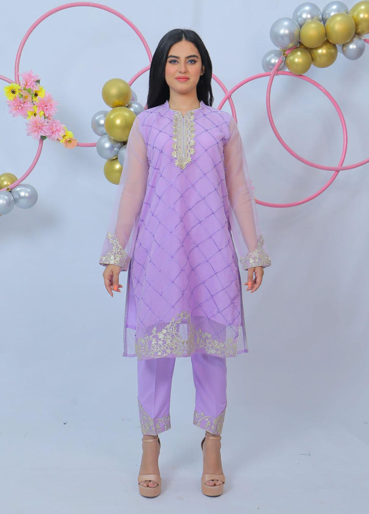 Modest Pret  Organza 2 Piece Shabab W25 Light Purple