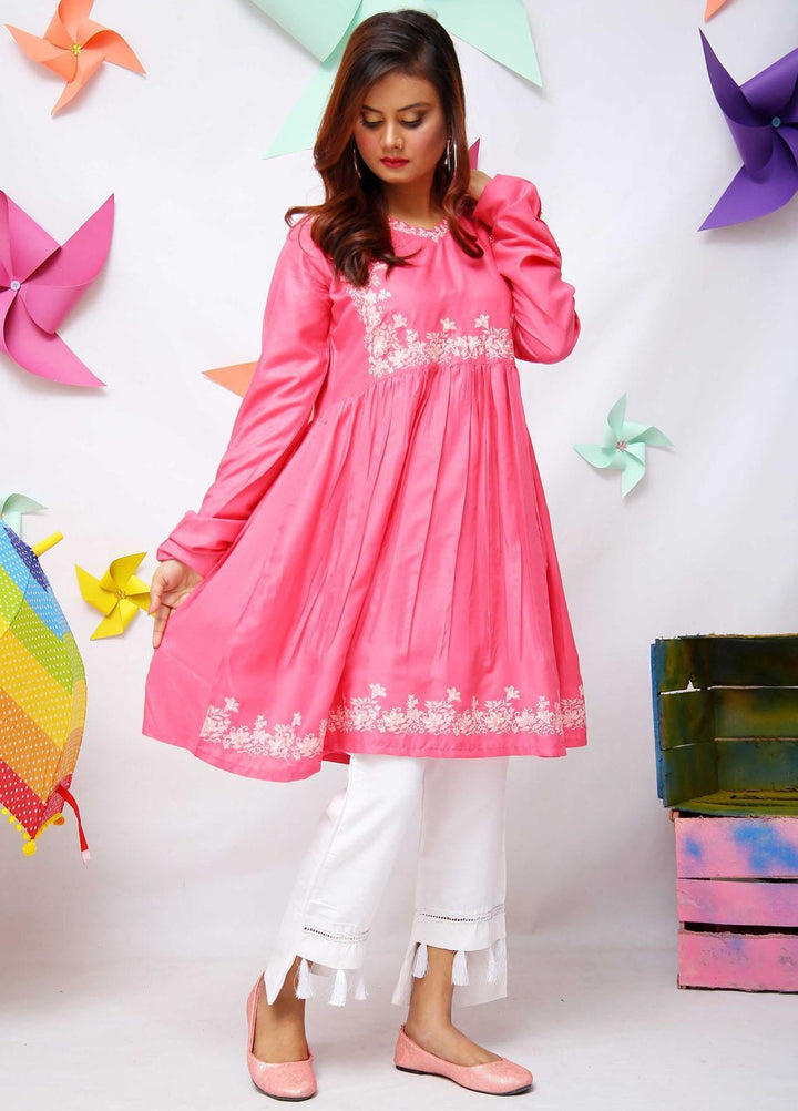 Modest Pret  Linen Kurti Aroma - Linen W30-Tea Pink