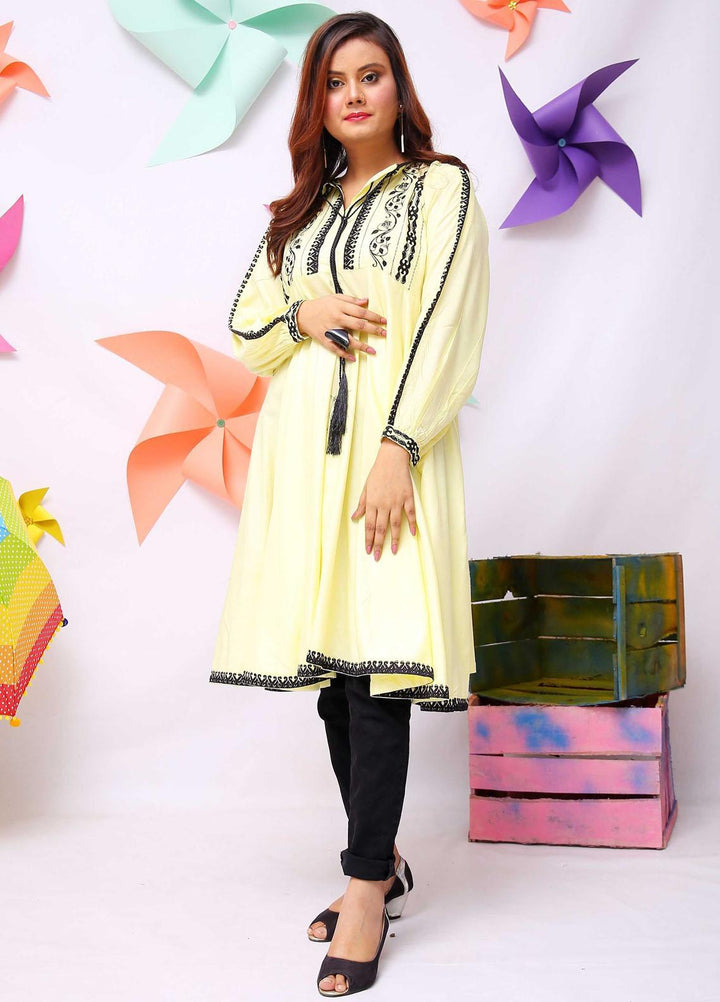 Modest Pret  Linen Kurti Daffodils  W31 Lemon