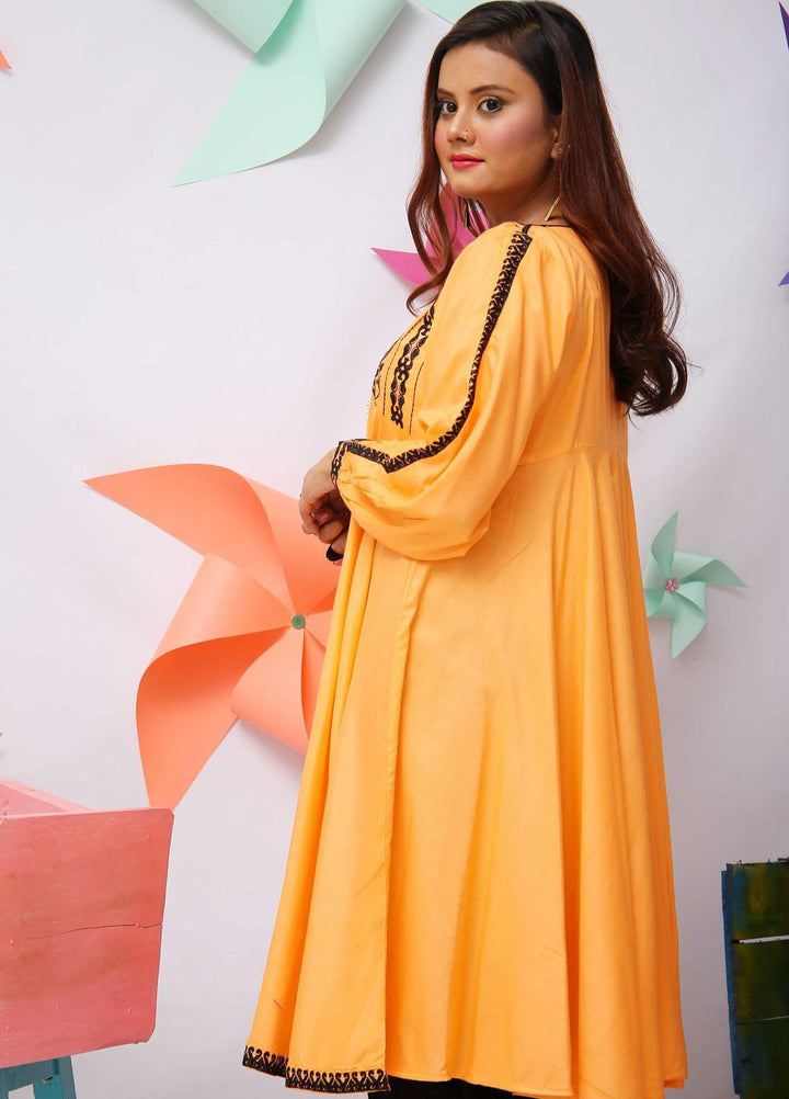 Modest Pret  Linen Kurti Citrus - Linen W31-Orange