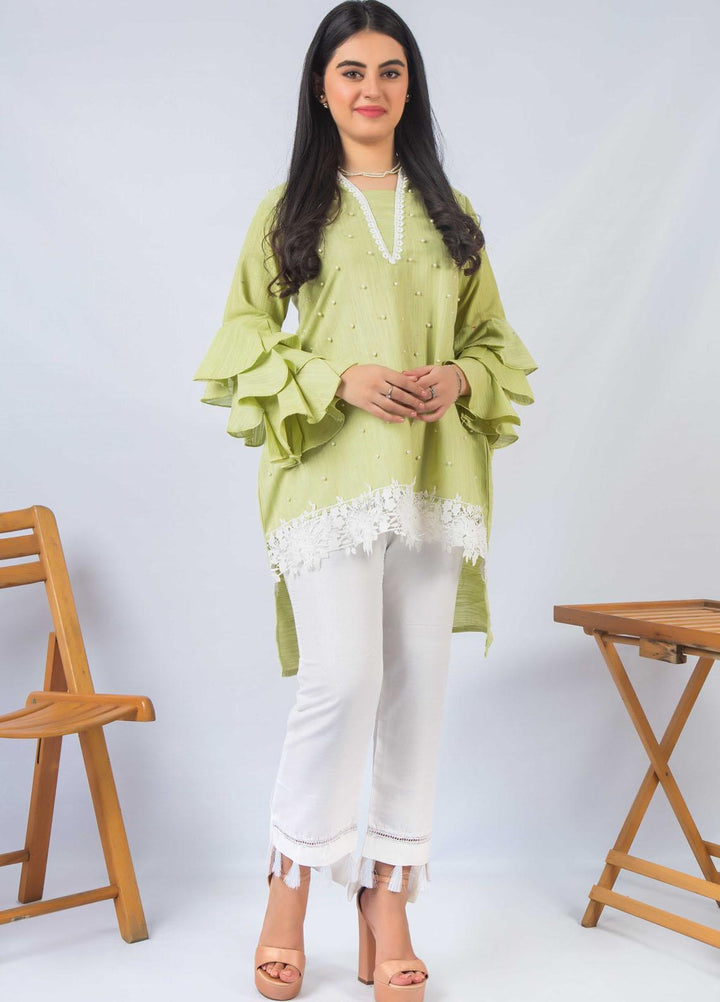 Modest Pret  Khaddar Kurti Green Jay W34-Green