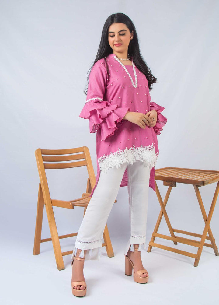 Modest Pret  Khaddar Kurti Roseberry  W34-Pink