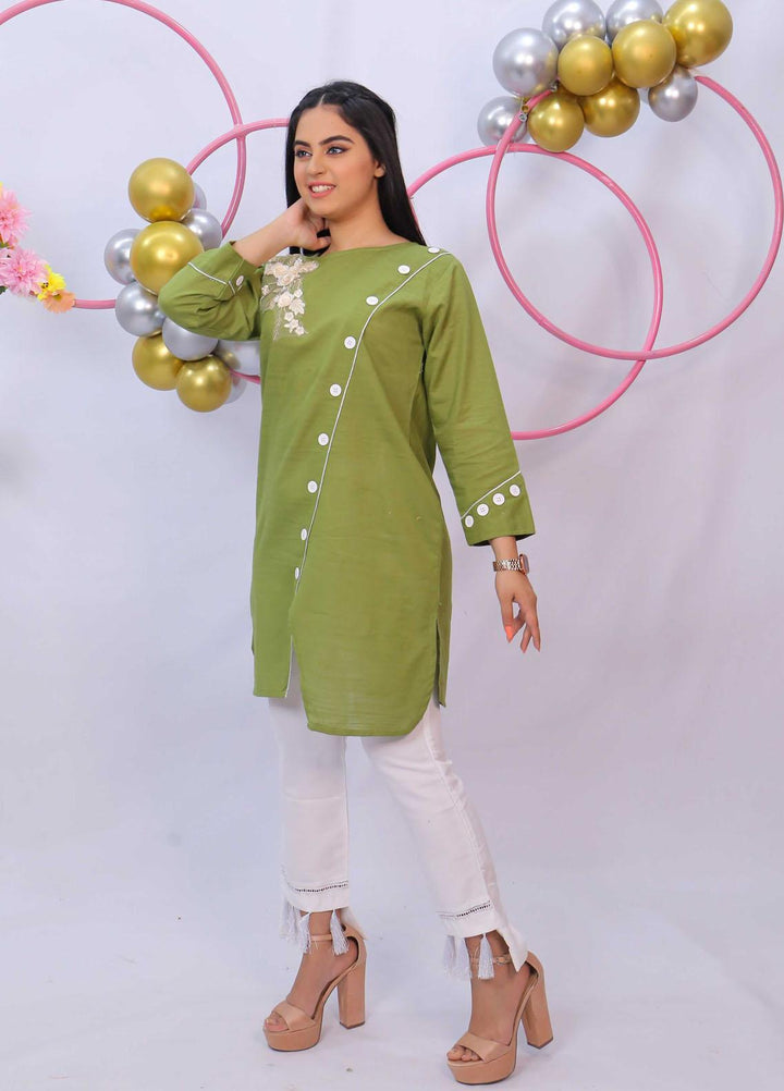 Modest Pret  Khaddar Kurti Gauhar W36-Green