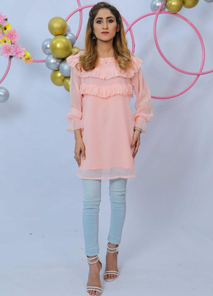 Modest Pret  Chiffon Top Dapper -W40-Peach