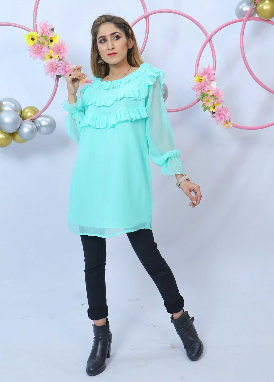 Modest Pret  Chiffon Top Dapper - W40 Sea Green