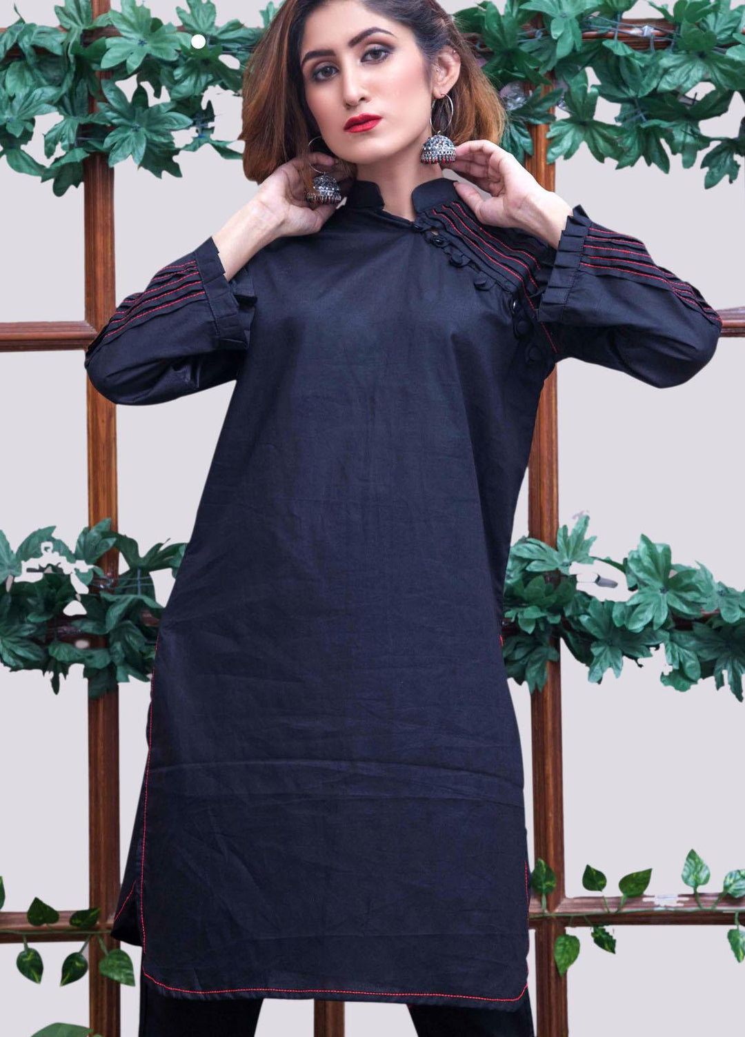 Modest Pret  Cotton 2 Piece Mahtaab W45-Black