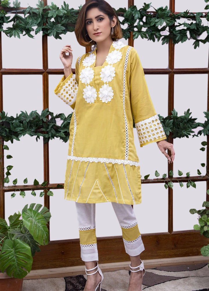 Modest Pret  Cotton 2 Piece Falak W48 Lemon