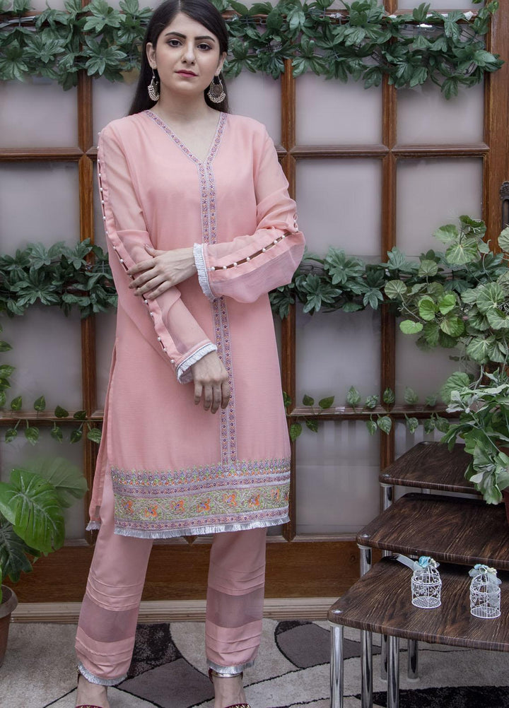 Modest Pret  Chiffon 2 Piece Aashna - W53-Peach