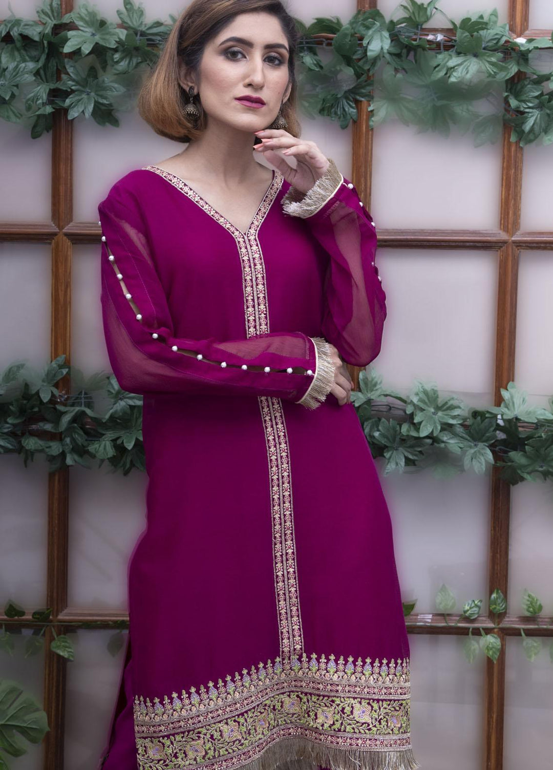 Modest Pret  Chiffon 2 Piece Aashna - W53-purple