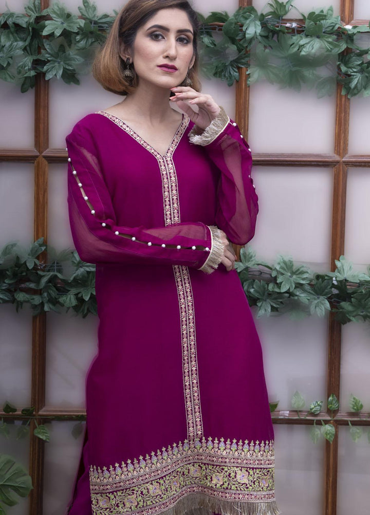 Modest Pret  Chiffon 2 Piece Aashna - W53-purple