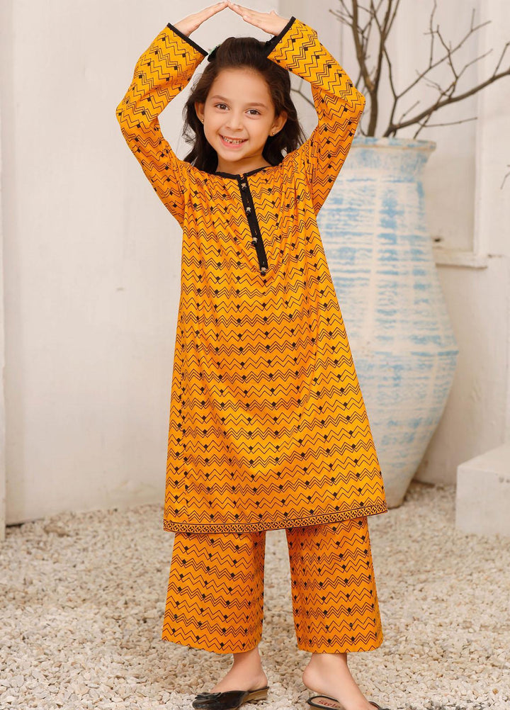 Modest Cotton Pret 2 Piece Suit for Girls -  Sun flower 6085-Yellow