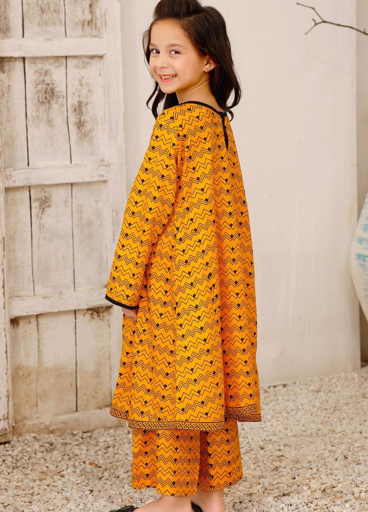 Modest Cotton Pret 2 Piece Suit for Girls -  Sun flower 6085-Yellow