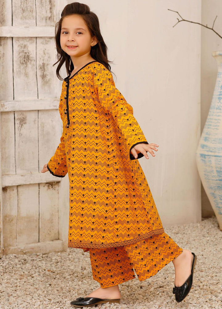 Modest Cotton Pret 2 Piece Suit for Girls -  Sun flower 6085-Yellow
