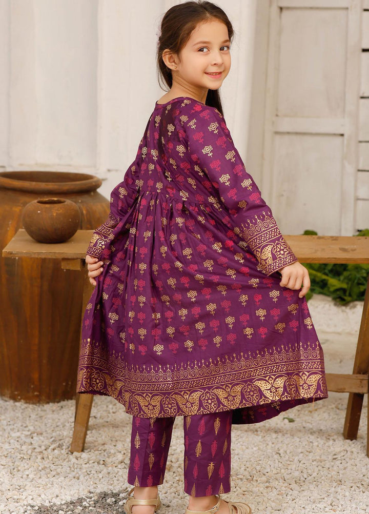 Modest Cotton Pret 2 Piece Suit for Girls -  Mulberry 7015-Purple