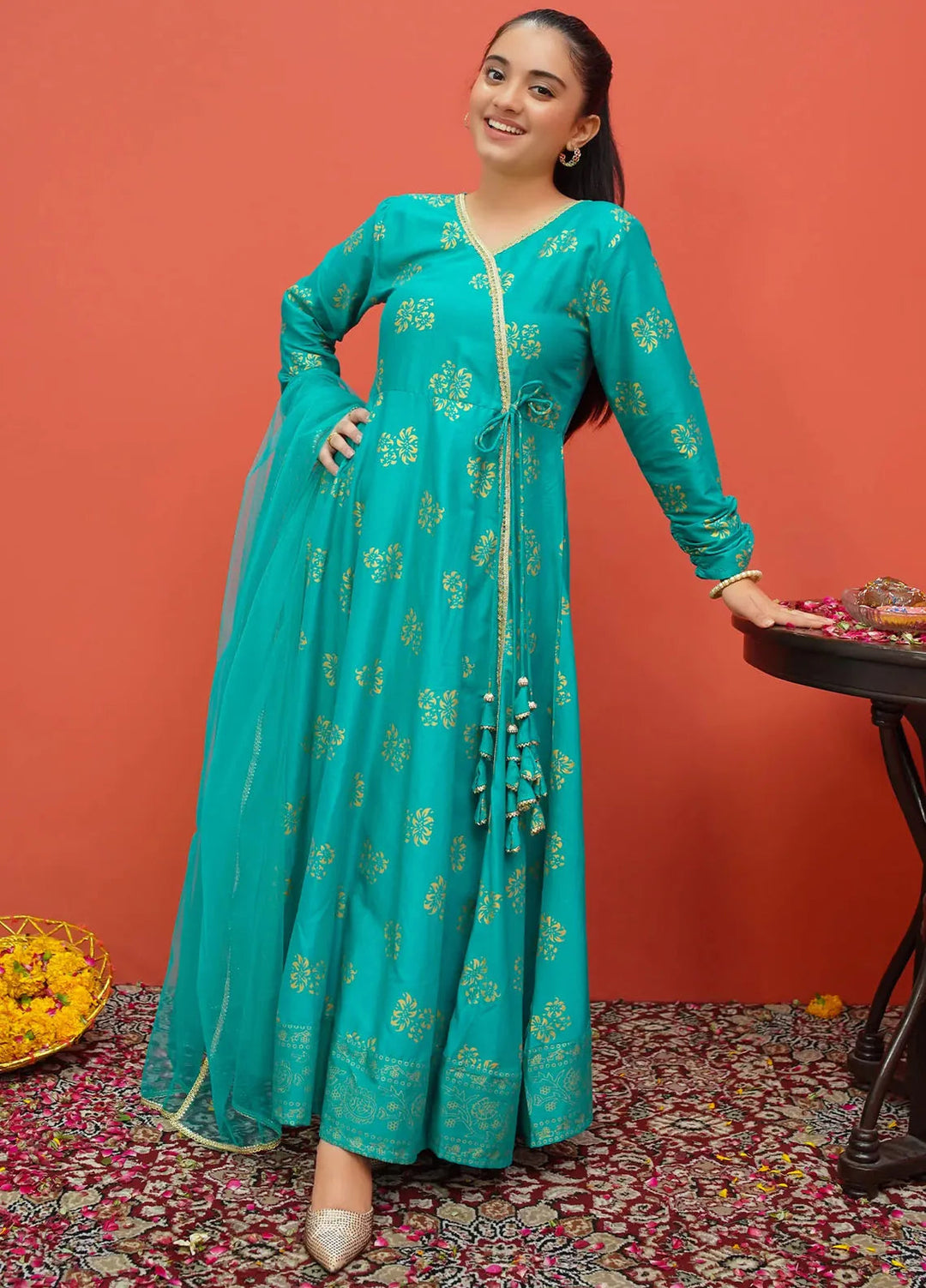 Modest Pret Printed Cambric 3 Piece Suit 8445