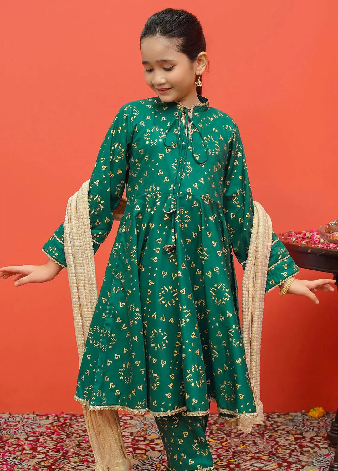 Modest Pret Printed Cambric 3 Piece Suit 8525