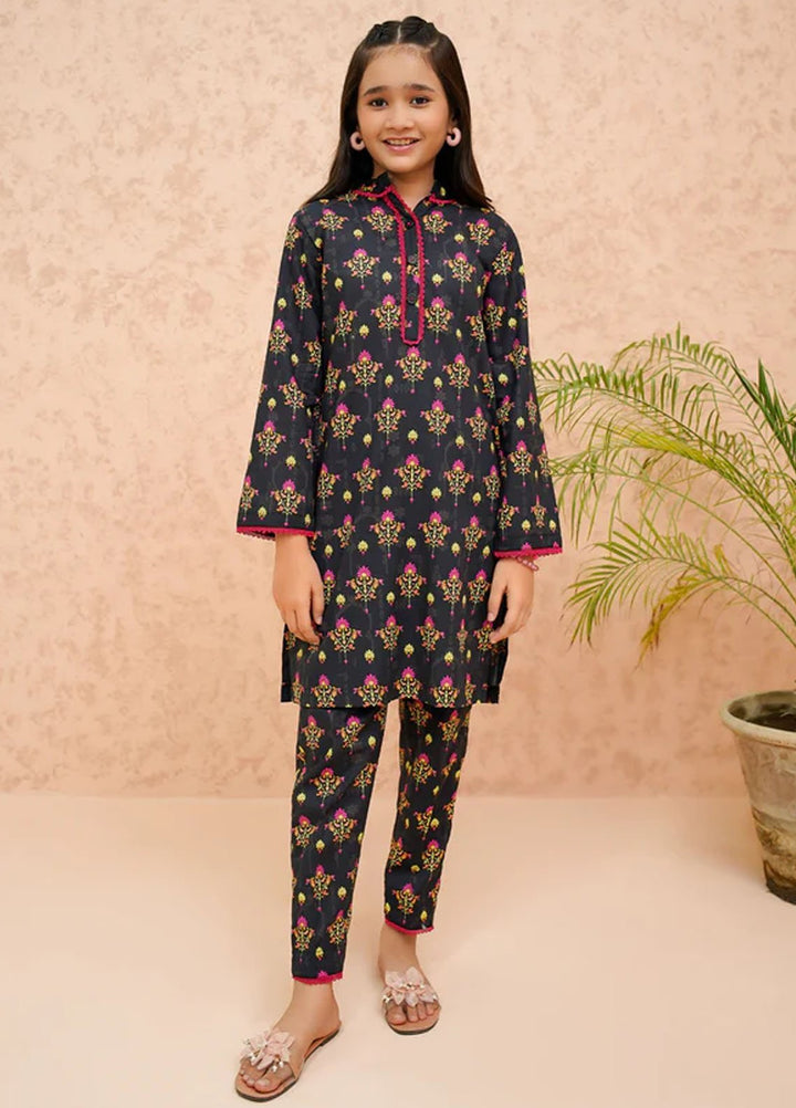 Modest Pret Printed Lawn 2 Piece Suit Black Rose