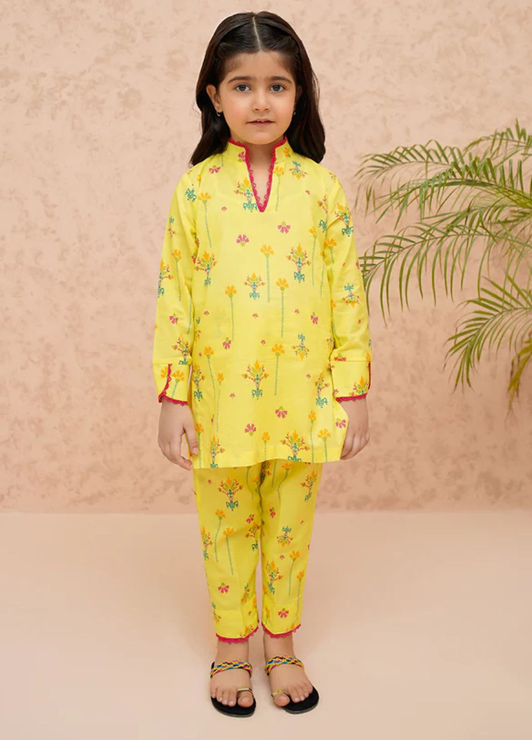 Modest Pret Printed Lawn 2 Piece Suit Mango Mist
