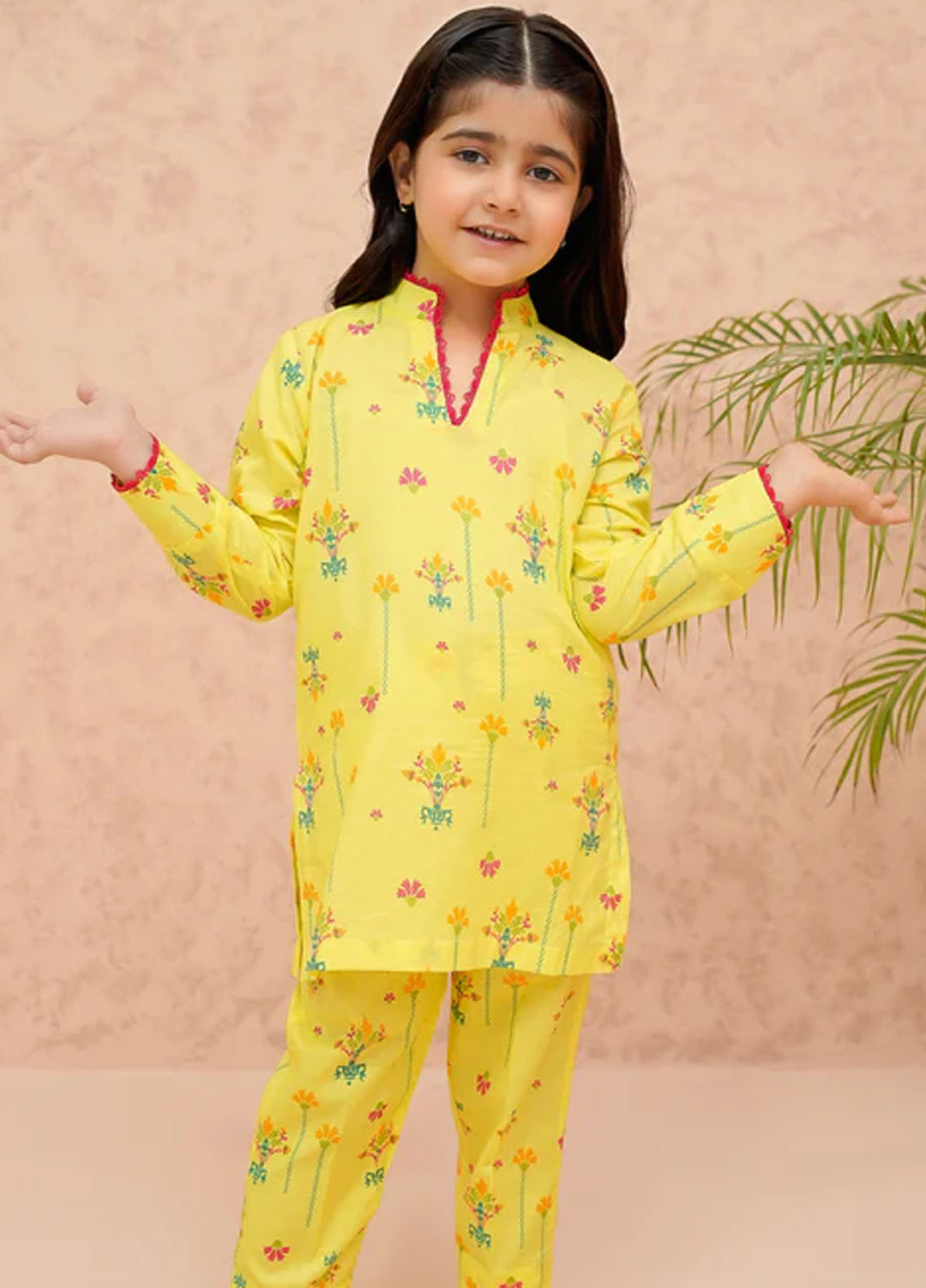 Modest Pret Printed Lawn 2 Piece Suit Mango Mist