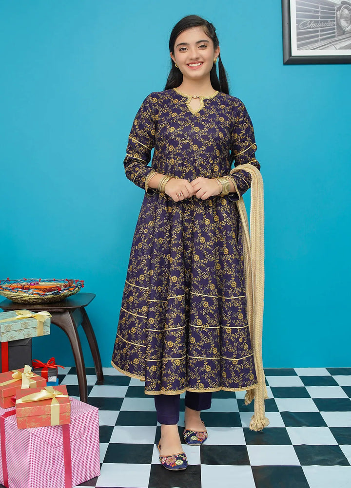 Modest Pret Printed Rawsilk 3 Piece Suit Gul Rang