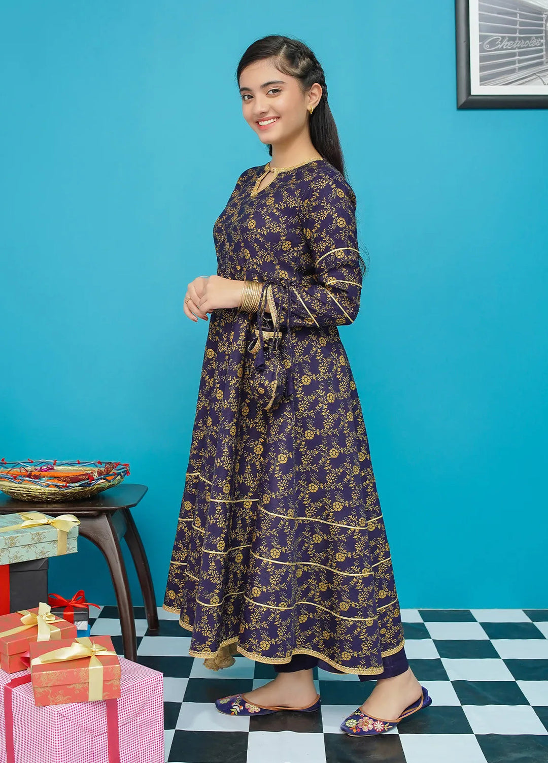 Modest Pret Printed Rawsilk 3 Piece Suit Gul Rang